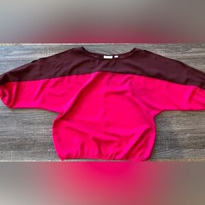 NY&Co. Fuschia and Burgundy Off-Shoulder Blouse | Size Large